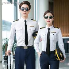 Misp mattel airline career captain barbie doll pilot uniform special edition short hair airport airplane luggage aviation hat wing plane new. The Stewardess Uniforms Business Attire For Men And Women With The New Navy Shirt Airline Pilots Stewardess Uniform Mec Shopee Malaysia