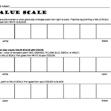 Value Scale Painting Worksheet Advanced Painting Art Worksheets Painting Activities
