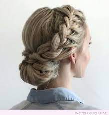 Low Bun Braid And A Nice Blonde Hair Color Braided Prom Hair Hair Styles Long Hair Styles