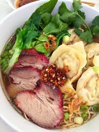 A classic wonton soup made with chinese superior stock flavored with chicken, pork, ham, and shrimp. Mi Hoanh Thanh Wonton Egg Noodle Soup