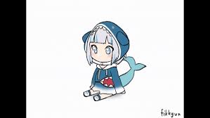 A By Fikkyun Gawr Gura Shark Gif Chibi Cool Gifs
