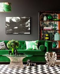 Platner Perfection Emerald Green Living Room With A Platner Coffee Table And Chevron Rug Jpg 287 359 Pix Green Sofa Design Living Room Green Green Home Decor