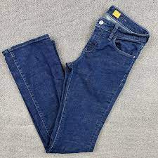 Pilcro Anthro Jeans Women 28 Blue Solid Stet Straight Denim Stretch Cotton  | eBay