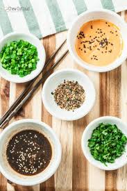 Healthy Poke Bowls With Sriracha Mayo Chew Out Loud Recipe Poke Bowl Poke Bowl Recipe Bowls Recipe
