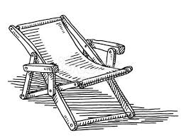 Armchair Cartoon Black And White Hand Drawn Vector Drawing Of A Deck Chair Black And White Sketch On Chair Drawing Deck Chairs Adirondack Chair Cushions