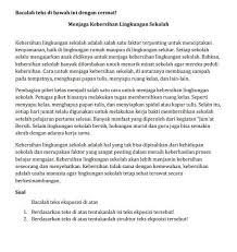 Bacalah Teks Di Bawah Ini Dengan Cermat Menjaga Kebersihan Lingkungan Sekolahkebersihan Lingkungan Brainly Co Id