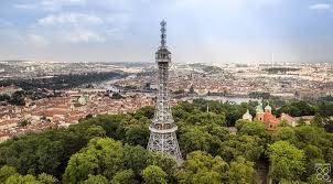 View Of Petrin Tower A 68 Meters High Cast Iron Tower Built On The Top Of A Hill Close To Prague Dji Mavic Pro Person Tour Eiffel Tower Building Prague