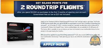 This is the best offer i have seen on this card to date. Www Iflyswa Com And The Southwest Airlines Rapid Rewards Premier Credit Card 50 000 Points Sign Up Bonus