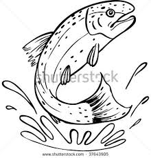 Rainbow Trout Drawing Template Trout Jumping Stock Photos Illustrations And Vector Art Trout Art Trout Painting Trout