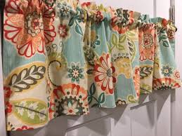Click on the additional views image for a closer look. Waverly Spring Flower Print Red Peach Coral Cream Light Blue Lime Green Yellow Gray Aqua Tan 42 Valance Curtain Yellow Bedroom Decor Fabric Decor Curtains