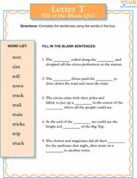 Words That Start With T For Kids