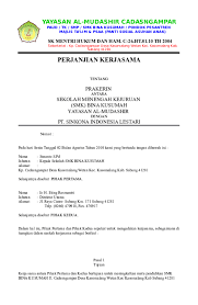 Mou atau memorandum of understanding merupakan dokumen legal berisi tentang perjanjian antar dua pihak yang bersangkutan. Doc Contoh Surat Perjanjian Kerjasama Prakerin Docx Smk Kobes Academia Edu
