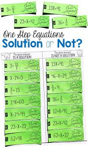 This One Step Equation Solution Or Not Card Sort Activity Is The Perfect Project To Get Your 6th Grade One Step Equations Equations Solving Equations Activity