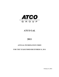 Canadian utilities' 100 per cent owned subsidiary cu inc. Atco Ltd 2011