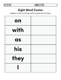 First 100 Sight Words Chart 3