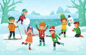 Winter Fun For Kids Happy Cute Children Playing Holiday Cartoon Winter Fun Winter Kids