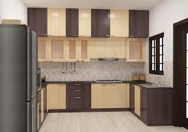 Modular U Shaped Kitchen With Loft Middle Cabinet And Bottom Cabinet Made Up Of Pl Kitchen Cabinets Color Combination Kitchen Cabinet Colors Kitchen Cabinets