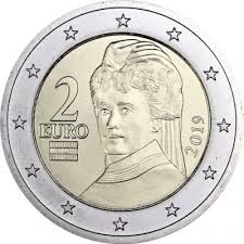 Osterreich 2 Euro Kursmunze 2019 Berta Von Suttner Euro Wertvolle Munzen Extra Geld Verdienen