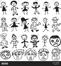 Child Like Drawings Of Cartoon Stick People Image Stock Photo 7882843 Advice and techniques for drawing cartoon faces. child like drawings of cartoon stick