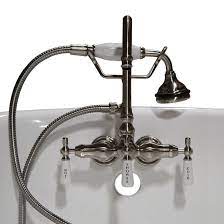 61 cast iron slipper tub with 7 faucet: Cambridge Plumbing Triple Handle Deck Mounted Clawfoot Tub Faucet With Diverter And Handshower Reviews Wayfair