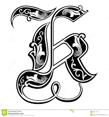 Garnished Gothic Style Font Letter K Stock Vector Illustration Of Alphabet Decorative 38517707 Tattoo Lettering Fonts Lettering Fonts Gothic Alphabet