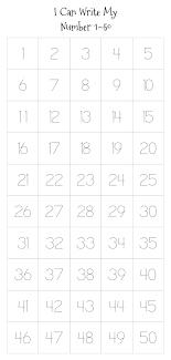 12 best printable number 1 50 worksheet printablee com