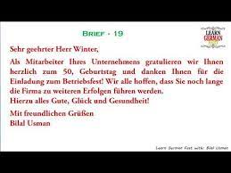 Erfrischend anders, die einladungskarten zum geburtstag von sendmoments! Learn German With Bilal German Brief 19 A1 A2 B1 B2 C1 C2 Youtube