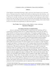 Bullying, copyright infringement, crime, cyber bullying, cyber crime, identity theft, justice. Pdf Cyber Bullying Nepal Raj Kumar Dhungana Phd Academia Edu