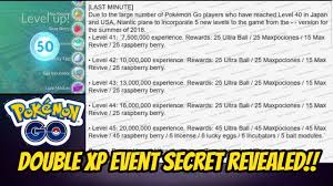Secret Behind Double Xp Event Level 45 Introduced In Pokemon Go