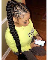 Pin By Jada On Slayed Hair Feed In Braids Hairstyles Hair Ponytail Styles Braided Hairstyles