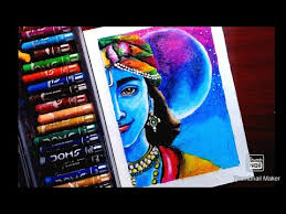 Drawing with oil pastels is a fun activity that combines the characteristics of wax crayons and pastels. Krishna Drawing With Oil Pastel Drawing Krishna Easy Krishna Drawing Youtube