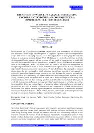 Pdf The Notion Of Work Life Balance Determining Factors Antecedents And Consequences A Comprehensive Literature Survey