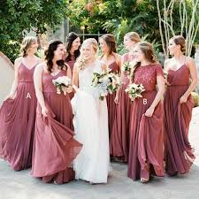Chiffon Dusty Rose Floor Length Cheap Bridesmaid Dresses Online Wg564 Cheap Bridesmaid Dresses Bridesmaid Dresses Online Popular Bridesmaid Dresses