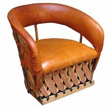 Cushioned Equipal Lounge Chair Rustic Leather Chairs Leather Furniture Leather Lounge Chair