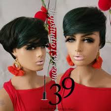 Kelli) Short and sassy pixie wig with highlights