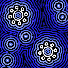 Ngurrbul dark canvas art print. Aboriginal Art Symbols Emu Footprint