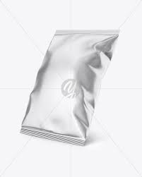 Download Metallic Snack Package Mockup Half Side View In Flow Pack Mockups On Yellow Images Object Mockups