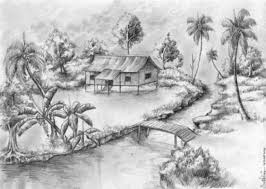Mewarnai gambar pemandangan alam hitam putih 09 alamendah s blog. 20 Gambar Sketsa Kumpulan Gambar Sketsa Bunga Pemandangan Kartun Burung Bukubiruku