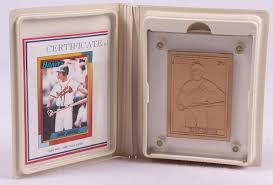 He played for 15 seasons in major league baseball. David Justice Le 1990 Topps 48t Rc Solid Bronze Baseball Card From Highland Mint With Display Case