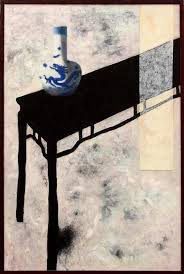 Dragon Vase On Black Table After Wang Huaiqing Chinese B 1944 Bears Signature Qang Huaiqing Lower Left Sight Abstract Art Inspiration Asian Art Artwork