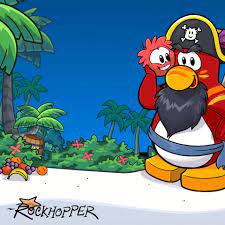 That's how i met rockhopper today (yarrr!!! Rockhopper Tracker Club Penguin Mountains