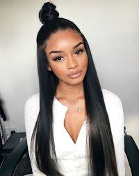 Straight Hairstyles For Black Women 100 Unprocessed Virgin Human Hair Sew In Weave Bundles With Fronta Straight Black Hair Human Hair Wigs Straight Human Hair