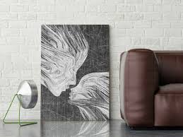 Można używać wszystkie obrazy z tej galerii, niezależnie od przeznaczenia, swobodnie korzystać z nich w celach. Obraz Na Plotnie Twarze Pocalunek W Pionie 50x70 Cm 13512