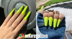Neon yellow palettes with color ideas for decoration your house, wedding, hair or even nails. Yellow Acrylic Nails Archives Ankarastyle