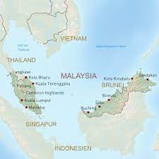 It includes country boundaries, major cities, major mountains in shaded relief, ocean depth in blue color gradient, along with many other features. Malaysia Reisen Individuell Geoplan Privatreisen