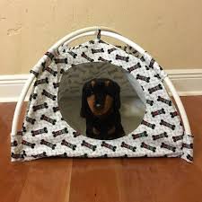 A Cozy Pet Tent Which Will House A Dog Up To 20lbs A Faux Fur Sheep Skin Bottom Makes The Tent Irresistable To Animals This Ten Diy Tent Small Pets Kids