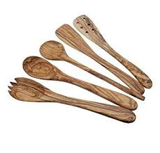 Amazon Com Naturally Med Olive Wood Spatulas Spoons Set Of 5 Olive Wood Utensils Wood Utensils Olive Wood