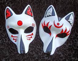 two custom kitsune masks by merimask on deviantart kitsune mask kitsune ninja tattoo
