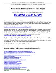 Download pdf tgt pgt prt nursery, primary teacher question papers 2021. Fillable Online Manahati Esy Free Elias Park Primary School Sa2 Paper Pdf And Related Books Manahati Esy Fax Email Print Pdffiller