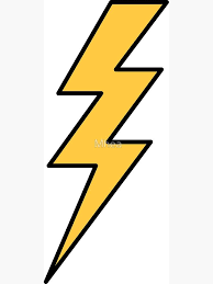 Lightning Bolt Yellow With Black Outlines Sticker By Mhea Lightning Bolt Lightning Outline